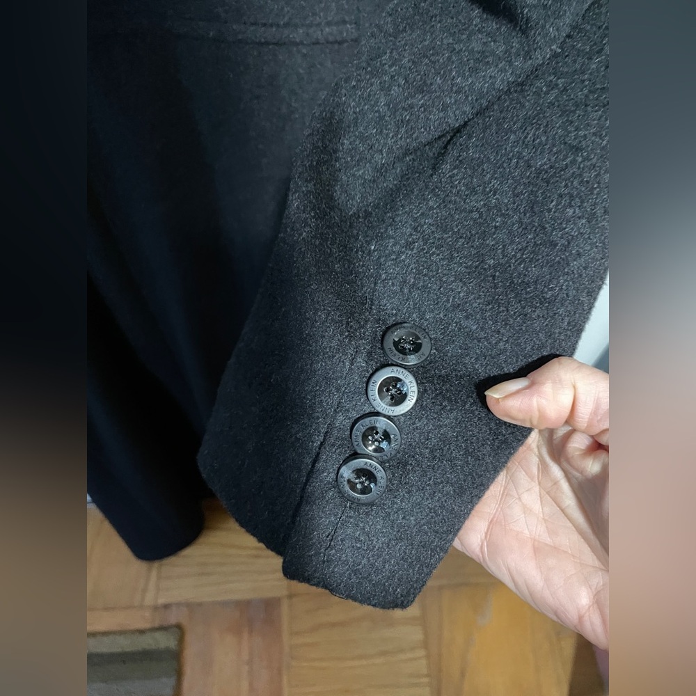Anne Klein Gray Single-Breasted heavyweight cashmere blend Maxi Coat, 14, EUC - Picture 11 of 16